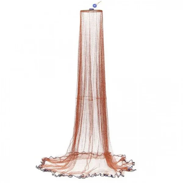 Πεζόβολο Αρματωμένο με Καφέ Δίχτυ Ψαρέματος Διαμέτρου 210cm