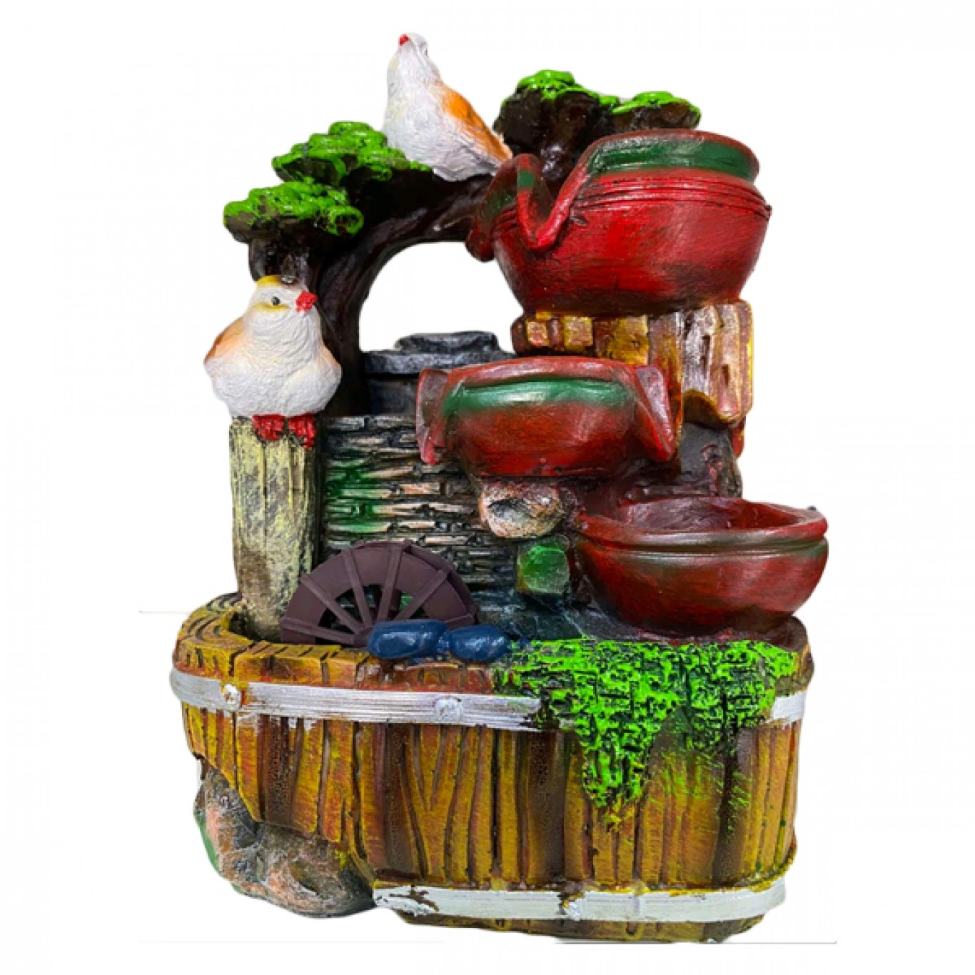 Συντριβάνι με 3 Κιούπιa και Πουλάκια 24x16x14εκ Συντριβάνι με 3 Κιούπιa και Πουλάκια 24x16x14εκ