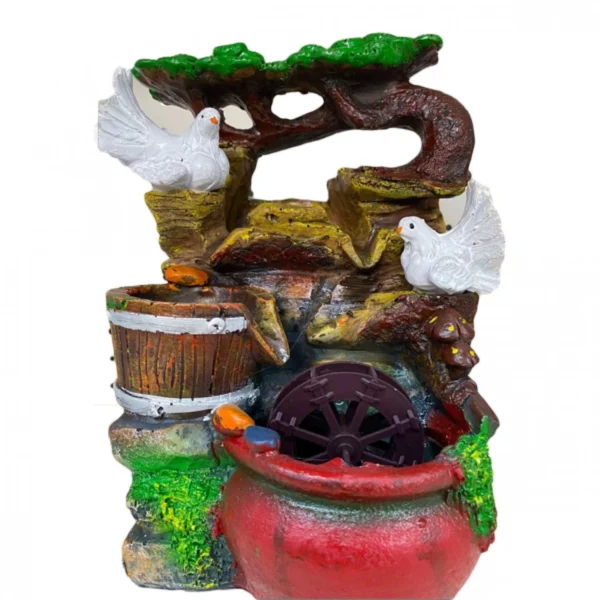 Συντριβάνι με 2 Περιστέρια, Βαρέλι και Κιούπι 24x16x14εκ