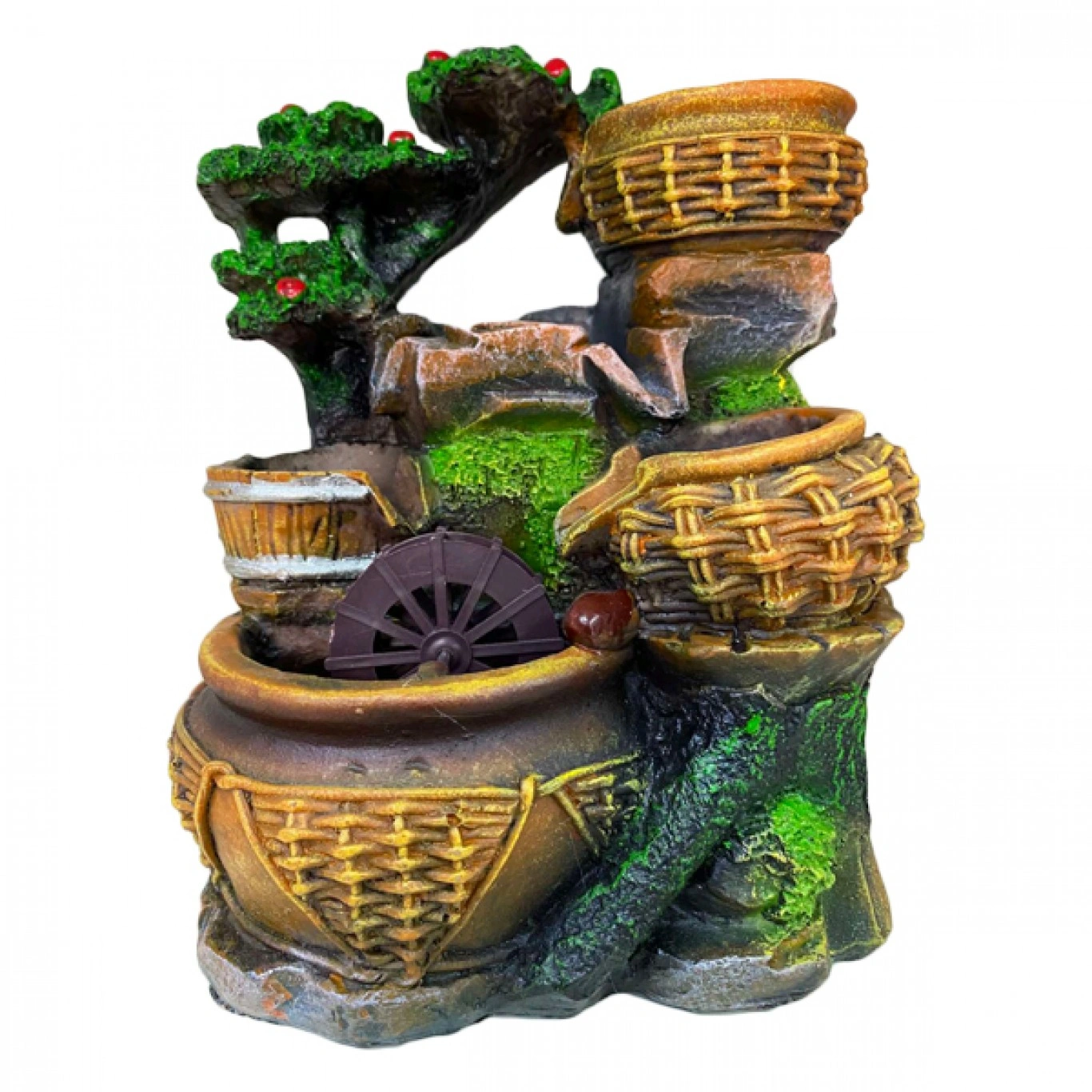 Συντριβάνι με 3 Κιούπια, Βαρέλι και Νερόμυλο 24x16x14εκ Συντριβάνι με 3 Κιούπια, Βαρέλι και Νερόμυλο 24x16x14εκ