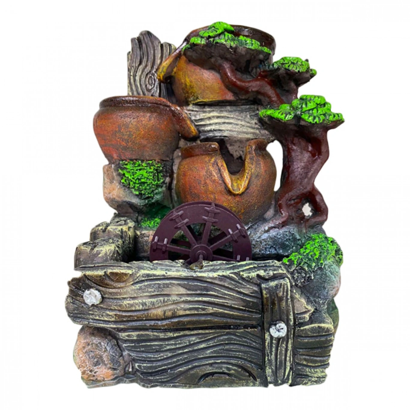 Συντριβάνι με 3 Κιούπια και Ξύλινο Φραχτη 24x16x14εκ Συντριβάνι με 3 Κιούπια και Ξύλινο Φραχτη 24x16x14εκ