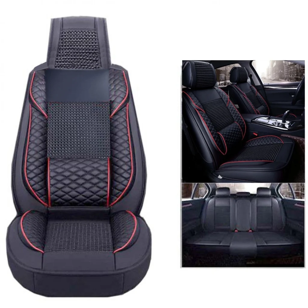 Πλήρες Σετ - Pu Leather Ανατομικά Καλύμματα Καθισμάτων Αυτοκινήτου 9 Τεμάχια DR-8011-BL