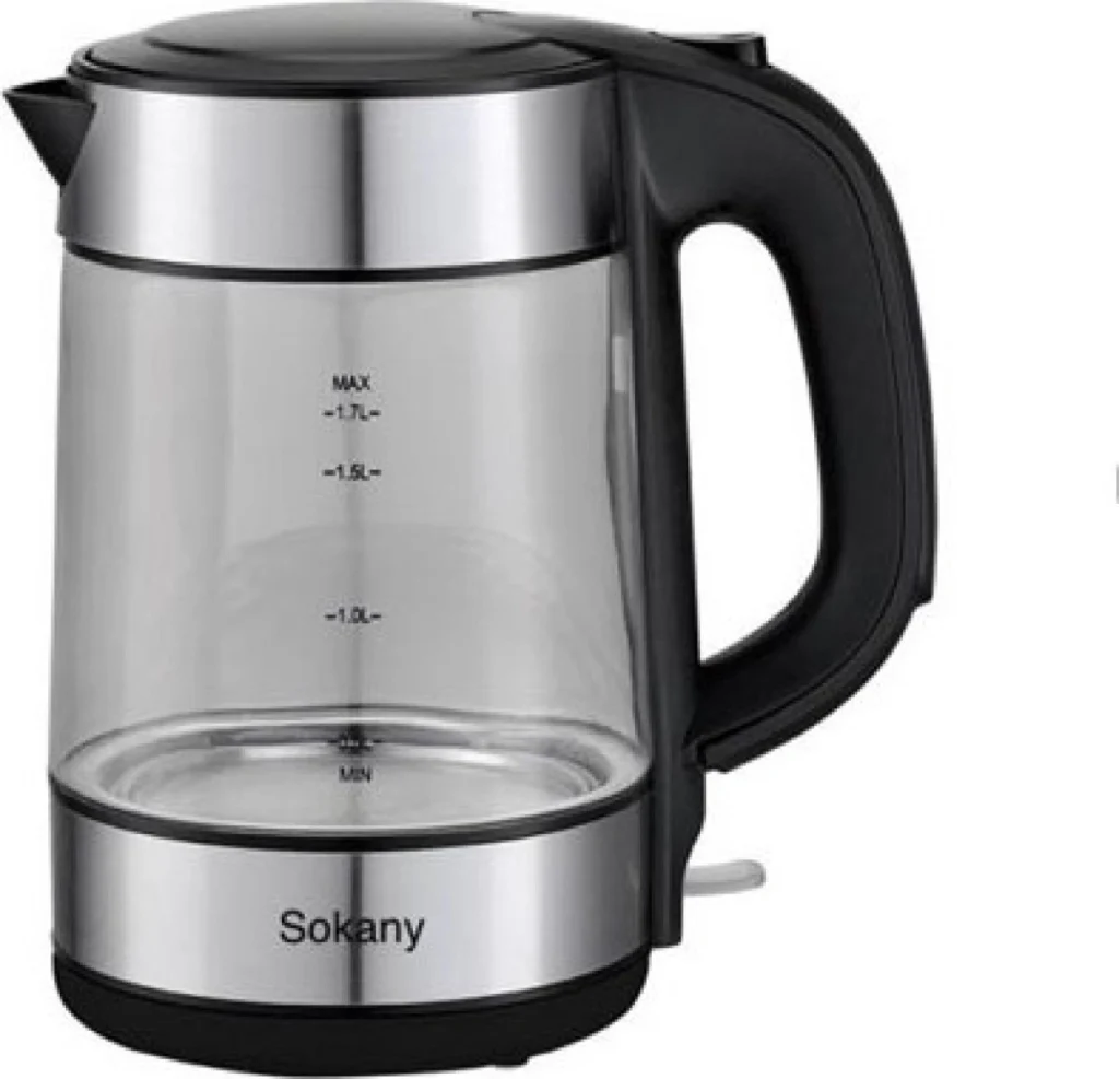 Ηλεκτρικός Διάφανος Βραστήρας - Sokany FK-1509 Electric Kettle 1.7lt