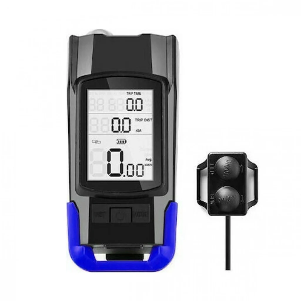 Επαναφορτιζόμενος Φακός Ποδηλάτου Led με Κόρνα και Ασύρματο Ταχύμετρο 3 σε 1 BK-1920