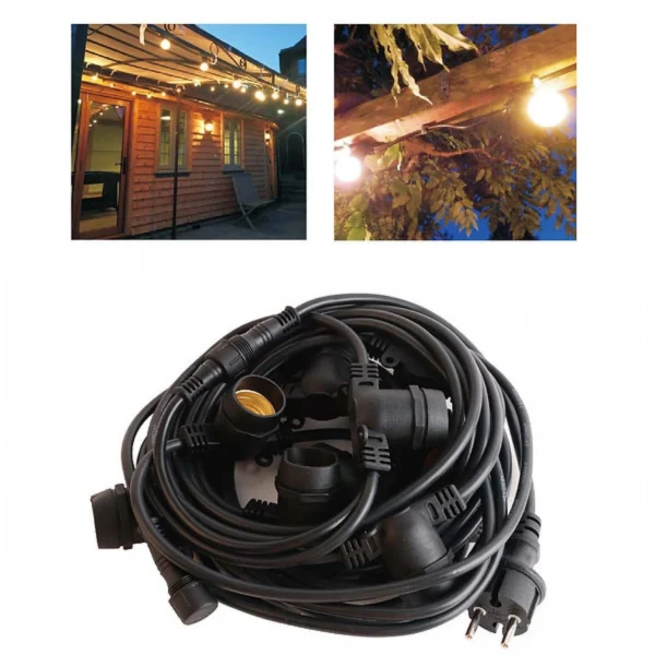 Αδιάβροχη Γιρλάντα με 10 Ντουί E27 10m