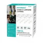 Αδιάβροχη Γιρλάντα με 10 Κρεμαστά Ντουί E27 10m Λευκή