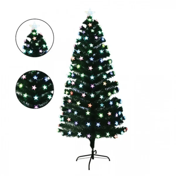 Deluxe Αυτοφωτιζόμενο Χριστουγεννιάτικο Δέντρο 120εκ με Φωτιζόμενα Led Αστέρα και 140 Κλαδιά