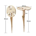 Πτυσσόμενο Στρογγυλό Ξύλινο Τραπεζάκι με Θέσεις για 1 Μπουκάλι και 2 Ποτήρια για την Παραλία, για Πικνίκ και τον Κήπο