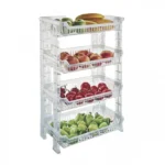 Αποθηκευτική Ραφιέρα με 4 Ράφια Πλαστική - Four Layers Storage Shelf Διάφανη