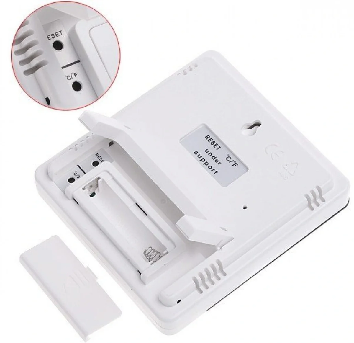 Ρολόι Ξυπνητήρι Θερμόμετρο και μετρητής Υγρασίας με μεγάλη Οθόνη