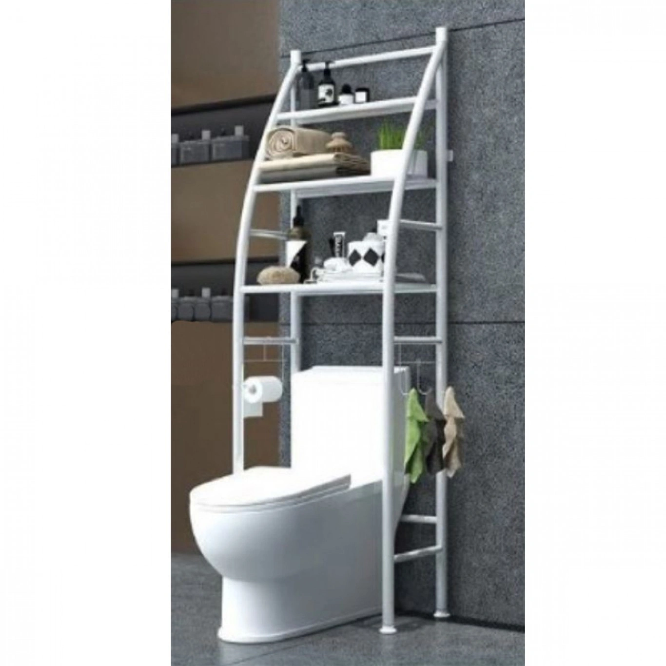 Μεταλλική Ραφιέρα Μπάνιου 3 Επιπέδων Sail Toilet Rack Stainless Steel Λευκή Μεταλλική Ραφιέρα Μπάνιου 3 Επιπέδων Sail Toilet Rack Stainless Steel Λευκή