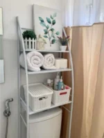 Μεταλλική Ραφιέρα Μπάνιου 3 Επιπέδων Sail Toilet Rack Stainless Steel Λευκή