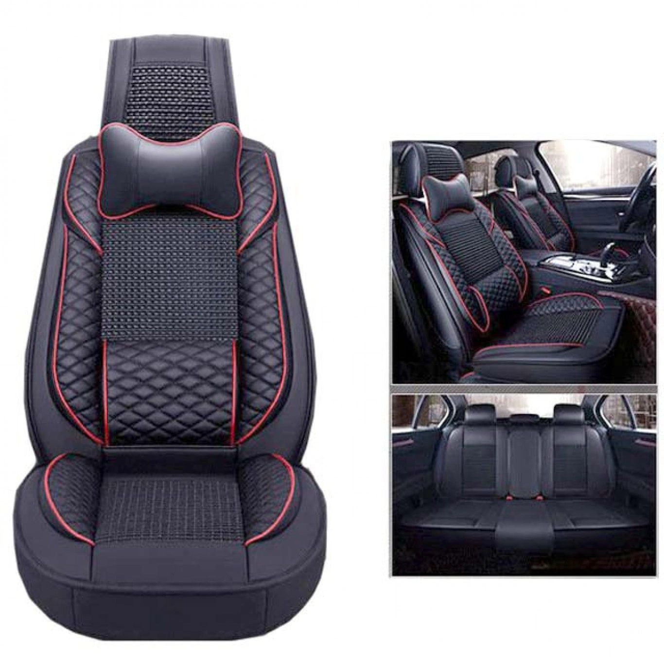 Πλήρες Σετ - Pu Leather Ανατομικά Καλύμματα Καθισμάτων Αυτοκινήτου 11 Τεμάχια DR-8010-BL Πλήρες Σετ - Pu Leather Ανατομικά Καλύμματα Καθισμάτων Αυτοκινήτου 11 Τεμάχια DR-8010-BL