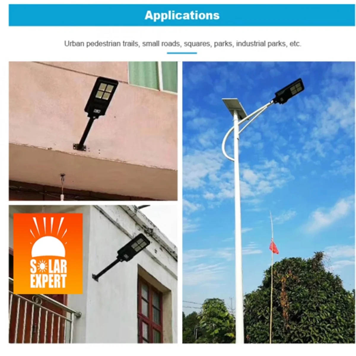 Αδιάβροχο Ηλιακό Μεγάλο Φωτιστικό Δρόμου 432 LED με Φωτοβολταϊκό Πάνελ Ανιχνευτή κίνησης, Αισθητήρα Φωτός και Τηλεκοντρόλ.