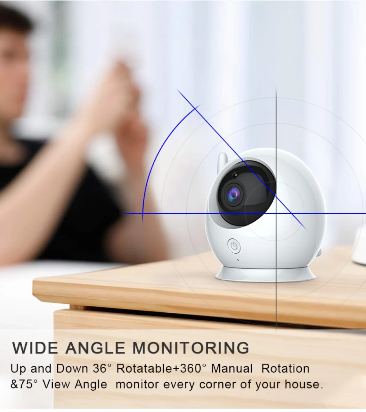 Σύστημα Παρακολούθησης με Κάμερα, Έγχρωμη Οθόνη LCD 4.5", Ενδοεπικοινωνία για Μωρά, Νυχτερινή Όραση, Ανίχνευση Θερμοκρασίας , Ενσωματωμένο Μικρόφωνο & Νανουρίσματα