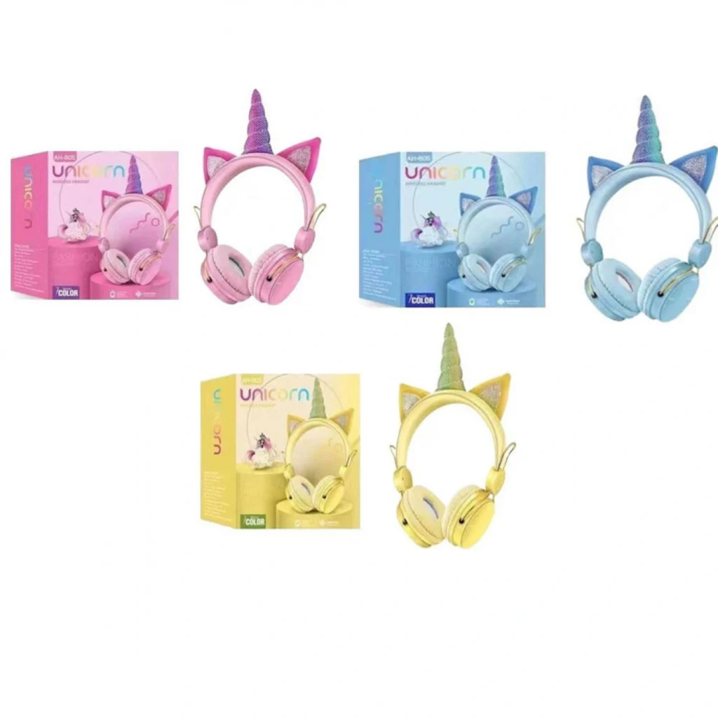 Bluetooth Ασύρματα Παιδικά Ακουστικά On Ear Unicorn με Ενσωματωμένο Μικρόφωνο σε Διάφορα Χρώματα