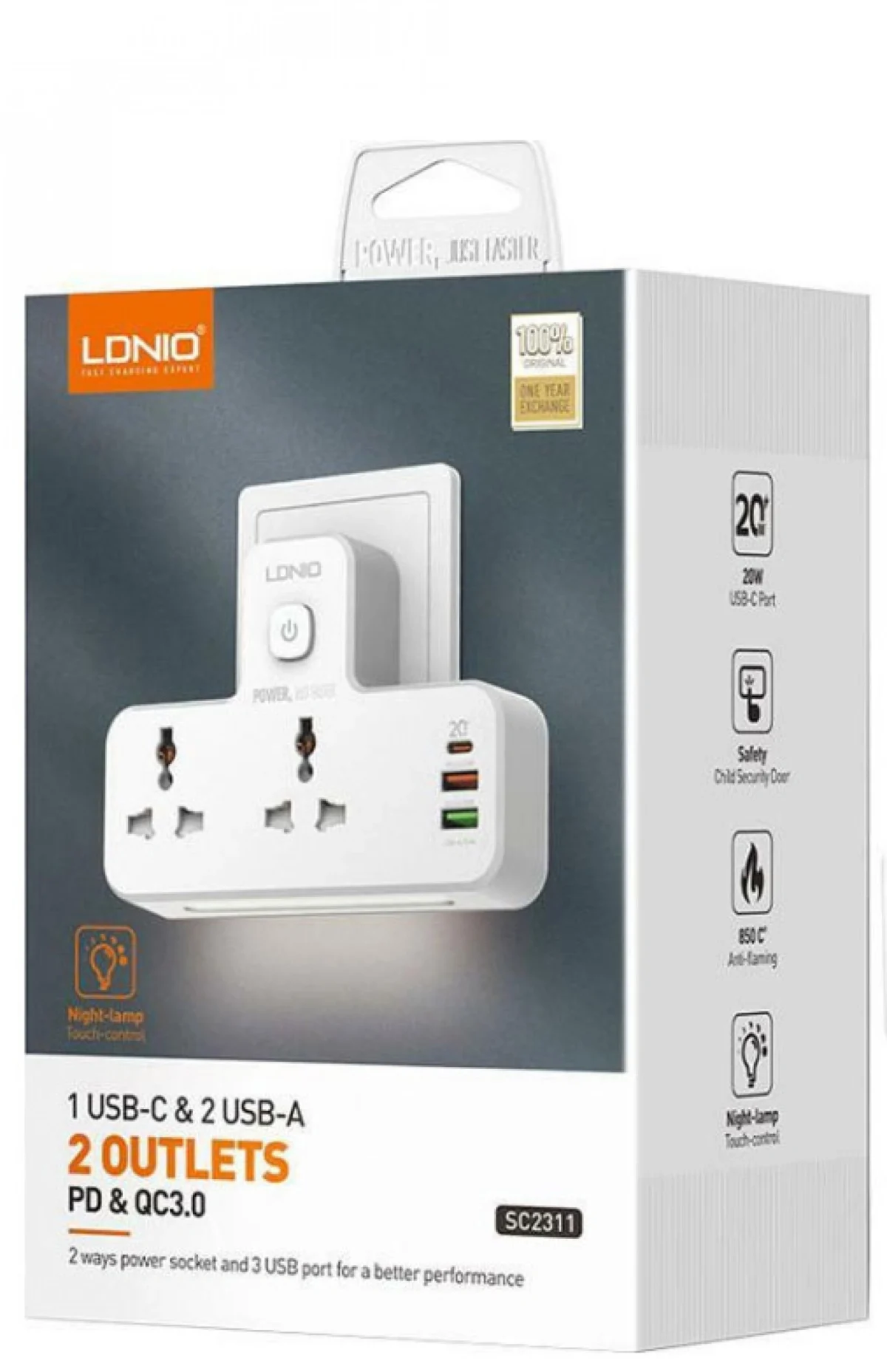 Αντάπτορας Πρίζας / Προστατευτικό Υπερτάσεων με 3 Υποδοχές USB από Universal LDNIO