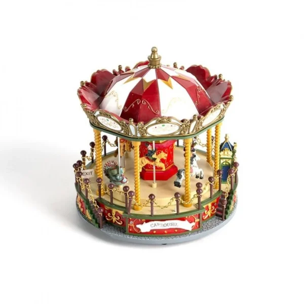 Χριστουγεννιάτικο Carousel LED Πολύχρωμο με Μουσική και Κίνηση 25cm