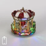 Χριστουγεννιάτικο Carousel LED Πολύχρωμο με Μουσική και Κίνηση 25cm