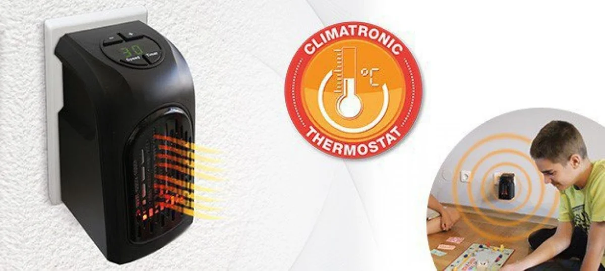 Μίνι Σόμπα Πρίζας - Αερόθερμο 400Watt Handy Heater με Θερμοστάτη και Χρονοδιακόπτη