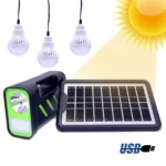 Ηλιακό Σύστημα Φωτισμού & Φόρτισης με Πάνελ 3,5W, Μπαταρία, Φακό 200LM & Φωτιστικό 150LM + 3 Λάμπες LED 90 Lumens