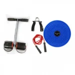 Σετ Οργάνων Γυμναστικής Μυικών Ασκήσεων 4 σε 1 Όργανο Έλξεων, Σκοινάκι, Περιστρεφόμενος Δίσκος Ισορροπίας και Ταναλάκι Χεριών