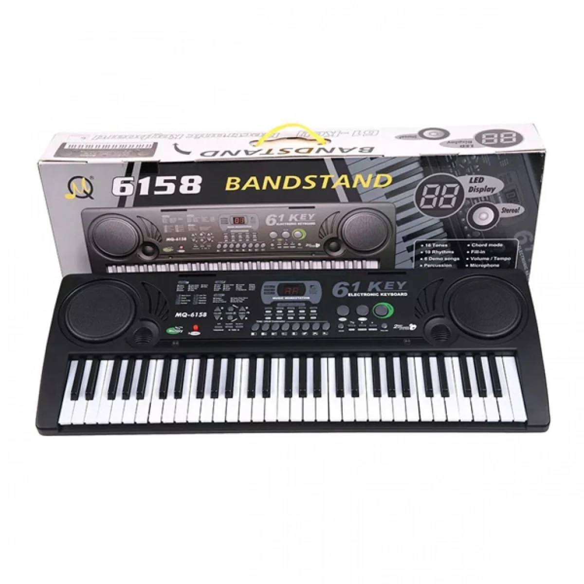 Αρμόνιο 61 Πλήκτρων Κανονικού Μεγέθους MQ-6158 με Αυτόματες Συγχορδίες, Μικρόφωνο Karaoke
