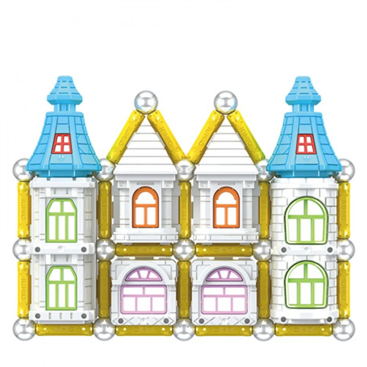 Μαγνητικό Σετ Κατασκευής Σπιτιών Παιχνίδι - Τουβλάκια για Κατασκευές 75τμχ - Magnetic House Constructions