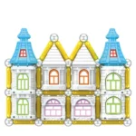 Μαγνητικό Σετ Κατασκευής Σπιτιών Παιχνίδι - Τουβλάκια για Κατασκευές 75τμχ - Magnetic House Constructions