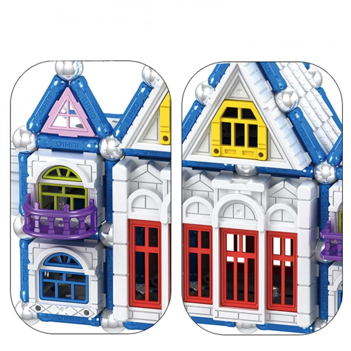 Μαγνητικό Σετ Κατασκευής Σπιτιών Παιχνίδι - Τουβλάκια για Κατασκευές 75τμχ - Magnetic House Constructions