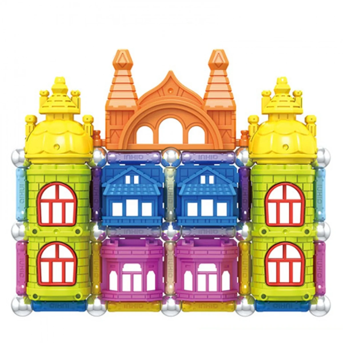 Μαγνητικό Σετ Κατασκευής Σπιτιών Παιχνίδι - Τουβλάκια για Κατασκευές 75τμχ - Magnetic House Constructions