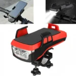 Αδιάβροχη USB Επαναφορτιζόμενη Βάση Κινητού Powerbank, Κόρνα & Φως Πορείας - Φακός LED 800lm Ποδηλάτου - LED Bicycle Horn Lamp OEM