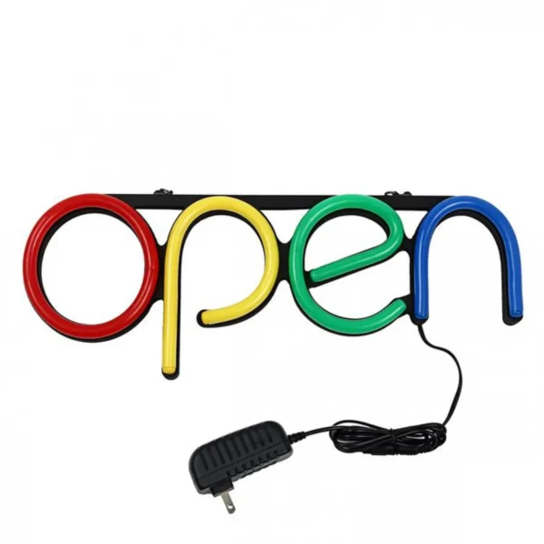 Led Φωτιζόμενη Διαφημιστική Πινακίδα Retro Τύπου Neon "OPEN"