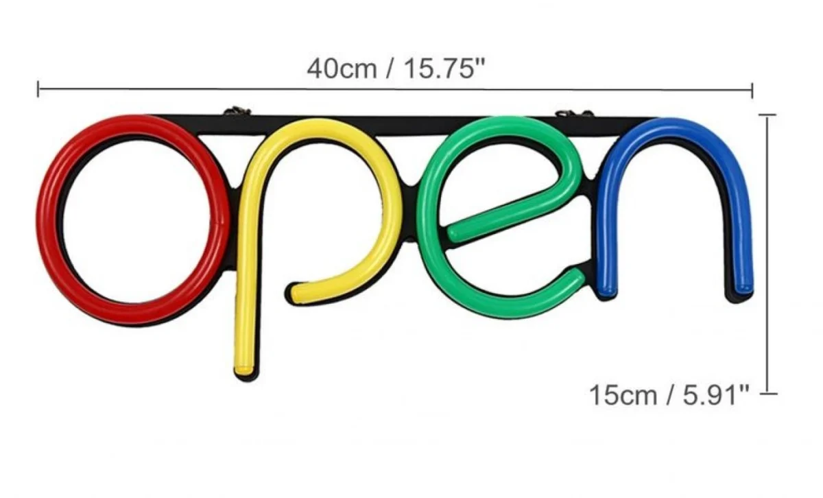 Led Φωτιζόμενη Διαφημιστική Πινακίδα Retro Τύπου Neon "OPEN"