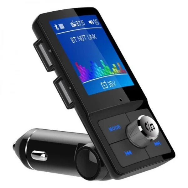 Bluetooth Fm Transmitter Αναμεταδοτής Κινητού στα Ηχεία Αυτοκινήτου & Φορτιστής με 2 USB Θύρες.