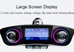 Πομπός FM Transmitter Bluetooth 5.0 Handsfree USB/AUX/SD MP3 Player Αυτοκινήτου & 2 x USB Φορτιστής με Οθόνη 1,3 Inch & Μικρόφωνο 12V & 24V