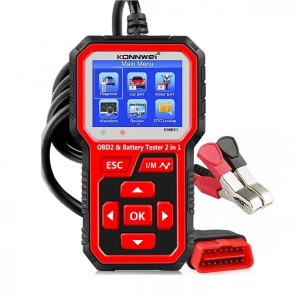 Επαγγελματικό Ψηφιακό Διαγνωστικό Αυτοκινήτου OBDII και Ελεγκτής Μπαταριών - Konnwei KW681