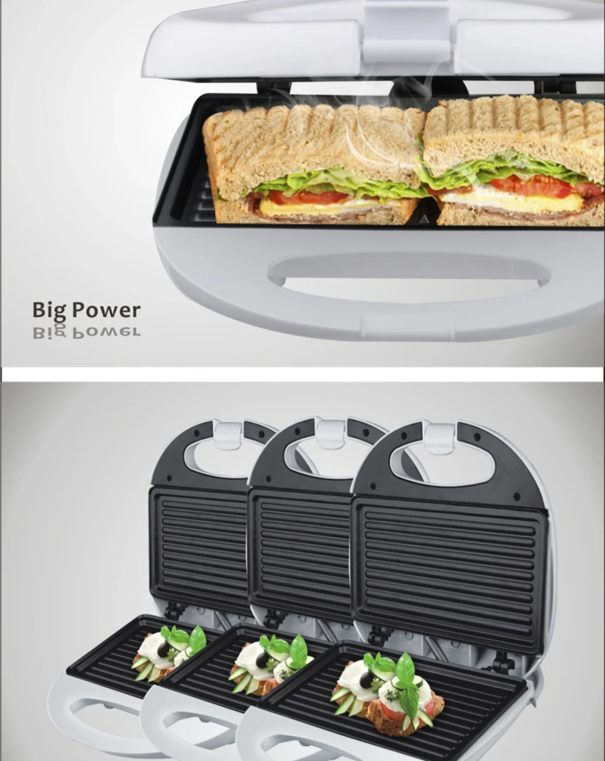 DSP® Τοστιέρα / Γκριλιέρα με Ραβδωτές Πλάκες 750W - Sandwich Maker