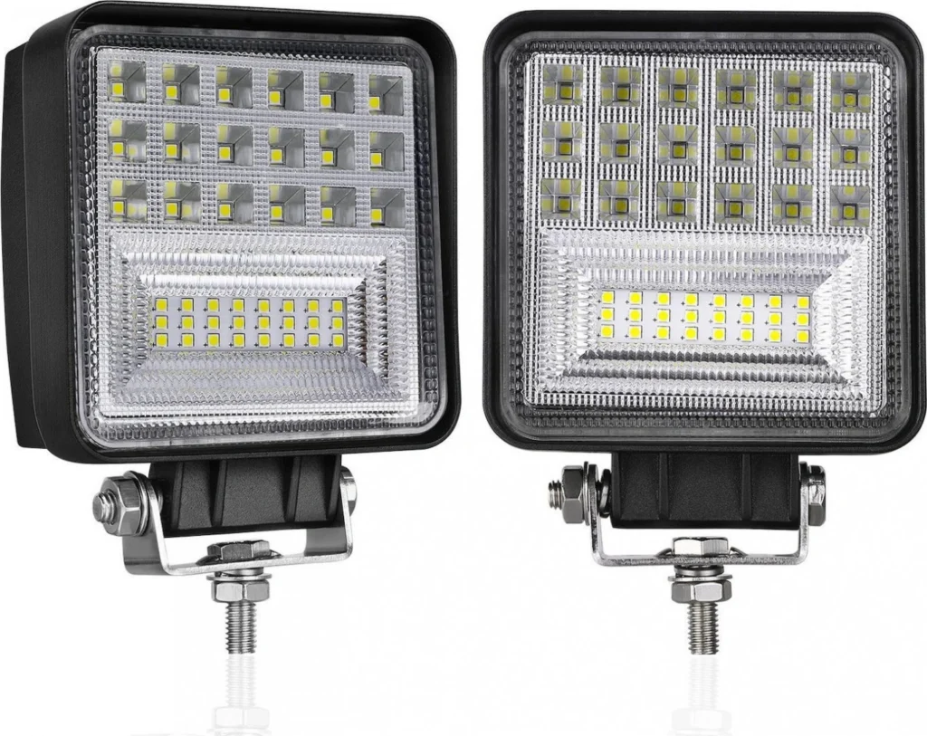 Αδιάβροχος Προβολέας Αυτοκινήτου με 2 τύπου LED Διάχυτου & Μακρινού Φωτισμού Spot & Flash 42SMD 6000K 42w 9-30V