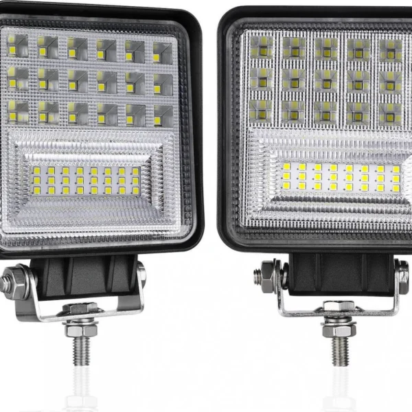 Αδιάβροχος Προβολέας Αυτοκινήτου με 2 τύπου LED Διάχυτου & Μακρινού Φωτισμού Spot & Flash 42SMD 6000K 42w 9-30V