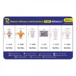 Κουμπώματα Ταπετσαρίας 300Τμχ για Renault (6 σχέδια)