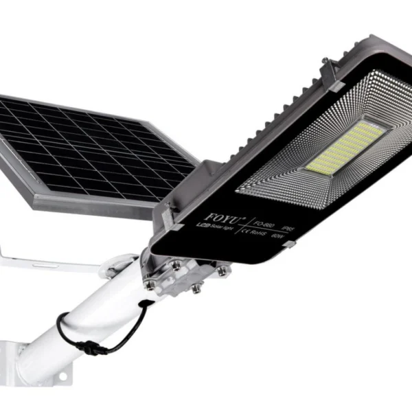 Ηλιακός Solar προβολέας αδιάβροχος 60W 132 SMD 6000K 5400LM με φωτοβολταϊκό πάνελ, τηλεχειριστήριο και χρονοδιακόπτη IP67 FO-660 FOYU