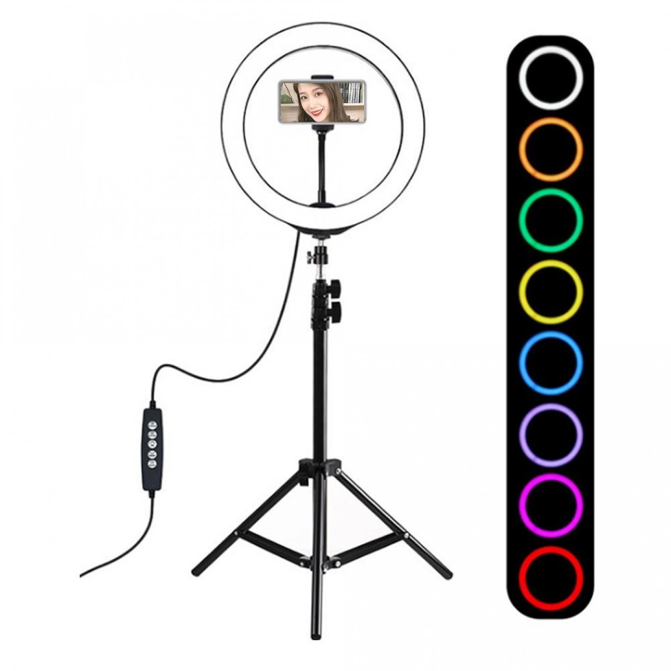 LED Φωτιστικό Ring Light Δαχτυλίδι RGB με Βάση Κινητού Τηλεφώνου & Τρίποδο 1.1μ - Puluz PKT3044 LED Φωτιστικό Ring Light Δαχτυλίδι RGB με Βάση Κινητού Τηλεφώνου & Τρίποδο 1.1μ - Puluz PKT3044