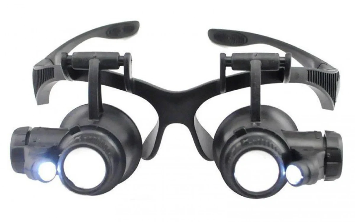 Γυαλιά - Μεγεθυντικός Φακός Κεφαλής με Ζουμ 23x & Φωτισμό LED & Ρυθμιζόμενο Σκελετό - Watch Repair Magnifier