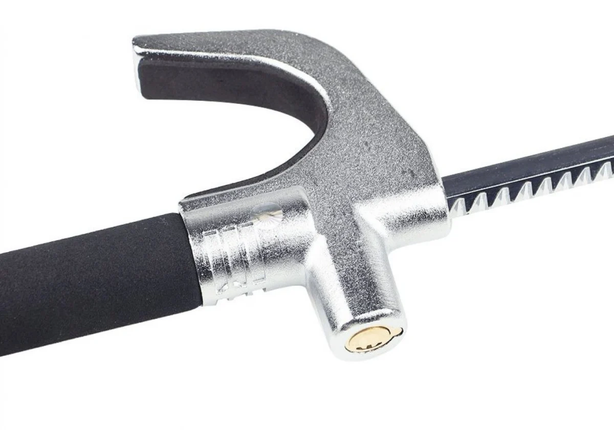 Extra Heavy Duty Κλειδαριά για το Τιμόνι Αυτοκινήτου - Αντικλεπτικό Μπαστούνι Ασφαλείας με Θραύστη Κρυστάλλων & Γκλόμπ Προστασίας