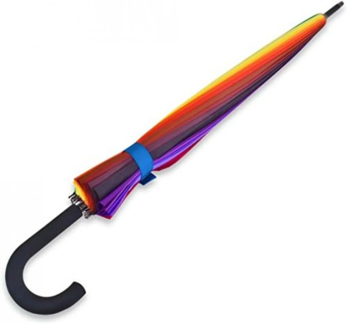 Μεγάλη Αυτόματη Ομπρέλα Βροχής 120cm Ουράνιο Τόξο 16 Ακτίνων