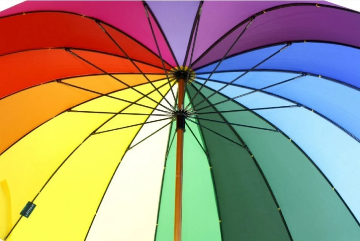 Μεγάλη Αυτόματη Ομπρέλα Βροχής 120cm Ουράνιο Τόξο 16 Ακτίνων