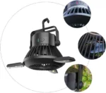 Ηλιακό Φορητό Φωτιστικό LED & Ανεμιστήρας με Λειτουργία Powerbank – Μαύρο