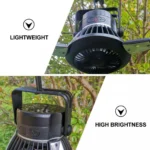 Ηλιακό Φορητό Φωτιστικό LED & Ανεμιστήρας με Λειτουργία Powerbank – Μαύρο
