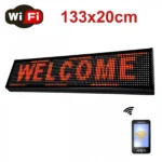 Κυλιόμενη Πινακίδα LED με WiFi Μονής Όψης 133x20cm Κόκκινο